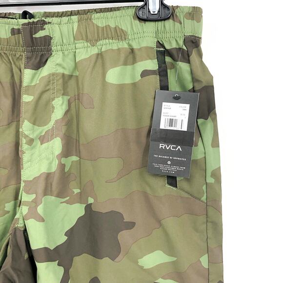 RVCA Men's Yogger IV Shorts Large Green Camouflage Athletic Unlined NWT - Picture 8 of 16